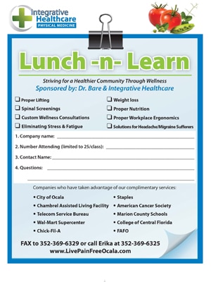 Chronic Pain Ocala FL Lunch N Learns